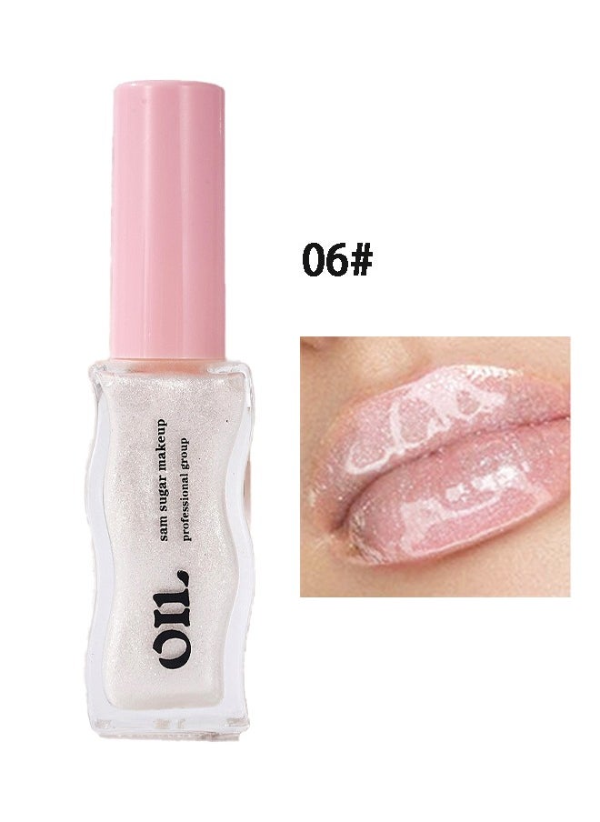 Fruit Honey Lip Care Oil 06#, Milk Honey Lip Balm, Moisturizing Smooth+Pearl Gloss Lip Gloss - 8 ML