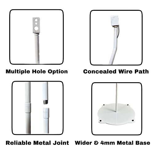 MYL 3 Different Fixed Height Satellite Speaker Stand for Home Theatre Speakers 2.1; 5.1 and 7.1 - Pack of 2 Stands (1Pairs) (BS-10) (White) - Image 4