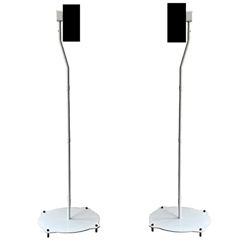 MYL 3 Different Fixed Height Satellite Speaker Stand for Home Theatre Speakers 2.1; 5.1 and 7.1 - Pack of 2 Stands (1Pairs) (BS-10) (White) - Image 1