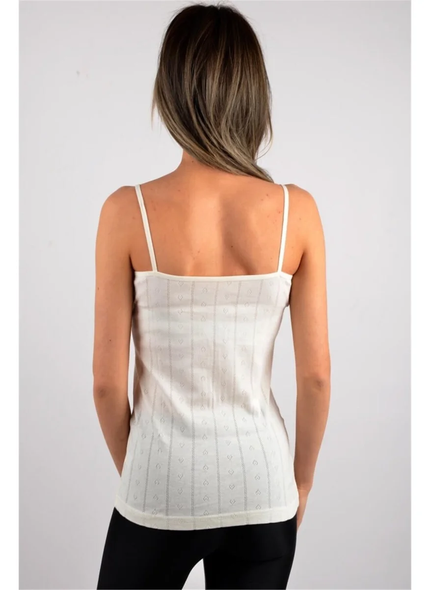 Tutku Passion Women Jacquard Rope Strap Undershirt 6 Pieces