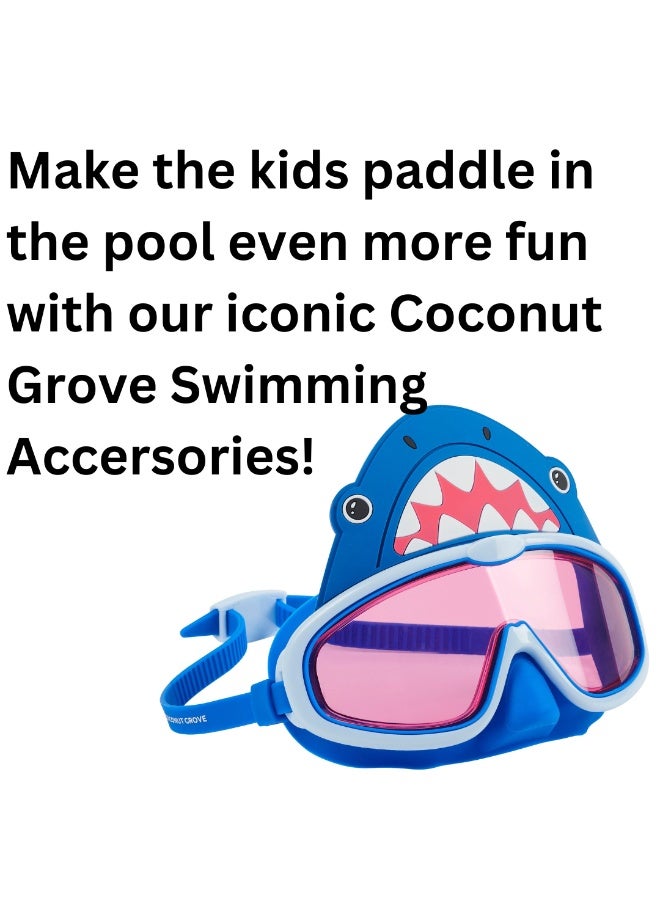 Trishi Coconut Grove Character Swim Mask for Kids – Anti-Fog UV Protection Swimming Goggles, Adjustable Strap, Leak-Proof Silicone Seal, Comfortable Design for Boys & Girls Finn the Shark - Image 3