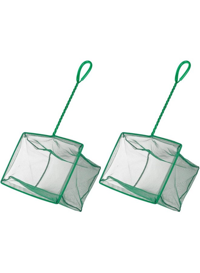 Pawfly 10 Inch Aquarium Fish Net With Braided Metal Handle Large Square Net With Soft Fine Mesh Sludge Food Residue Wastes Skimming Cleaning Net For Fish Tanks Small Koi Ponds And Pools, 2 Pack  - Image 1