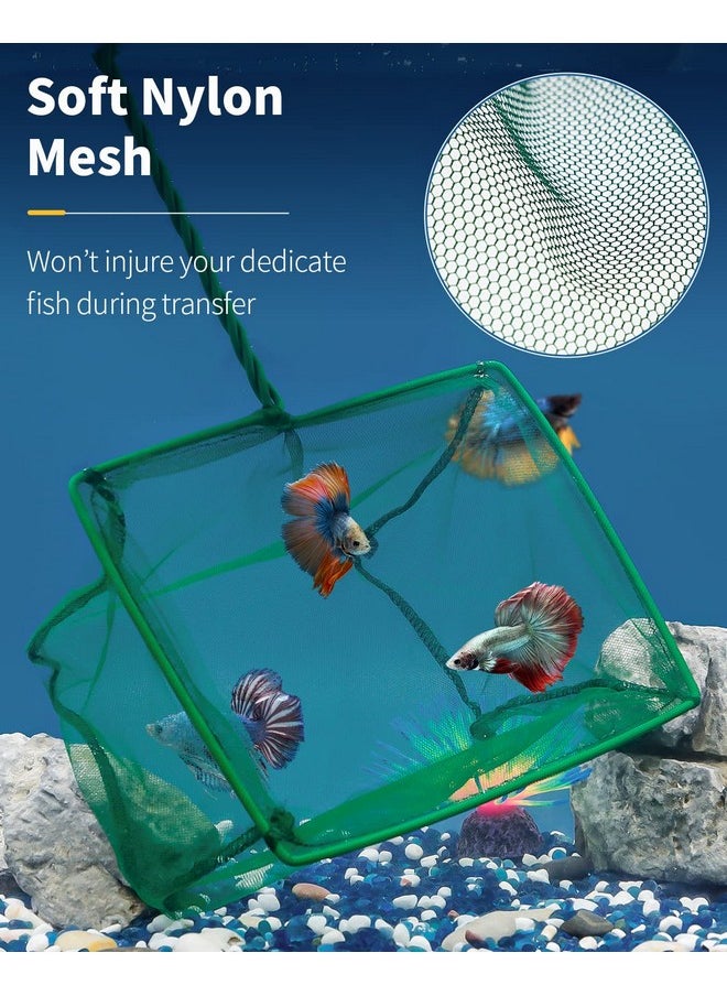 Pawfly 10 Inch Aquarium Fish Net With Braided Metal Handle Large Square Net With Soft Fine Mesh Sludge Food Residue Wastes Skimming Cleaning Net For Fish Tanks Small Koi Ponds And Pools, 2 Pack  - Image 3
