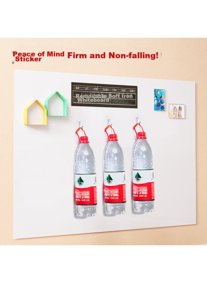 ديلي Deli 150*90cm لوح أبيض ناعم للرسم العشوائي، ملصق حائط وردي أبيض طلاء حائط منزلي لاصق قابل للإزالة، ملصق سبورة رسم للأطفال، لوح رسم ذاتي اللصق قابل للمسح الحديدي - Image 4