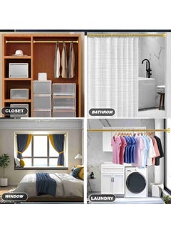 BenQuand Stainless Steel Gold Plated Shower Curtain Rod/No Drilling Tension Curtain Rod/Adjustable Tension Spring/Telescopic Curtain Pole/Easy Install Wardrobe Pole (Gold, 90-160 cm)  - Image 3