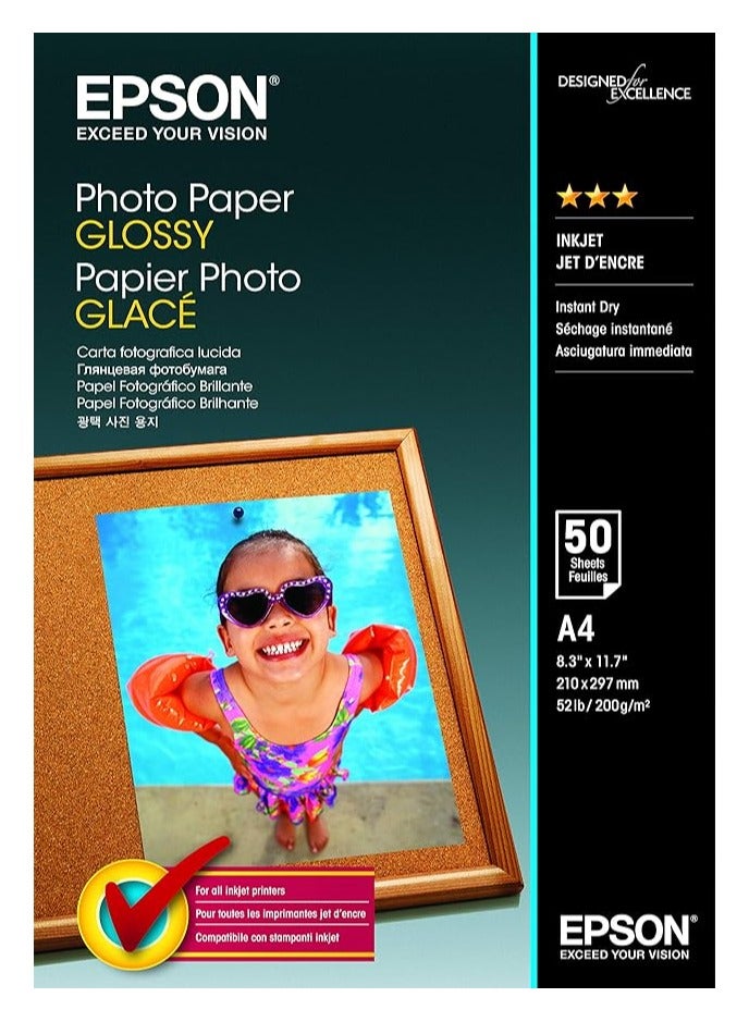 EPSON Premium Glossy Photo Paper - A4-50 Sheets