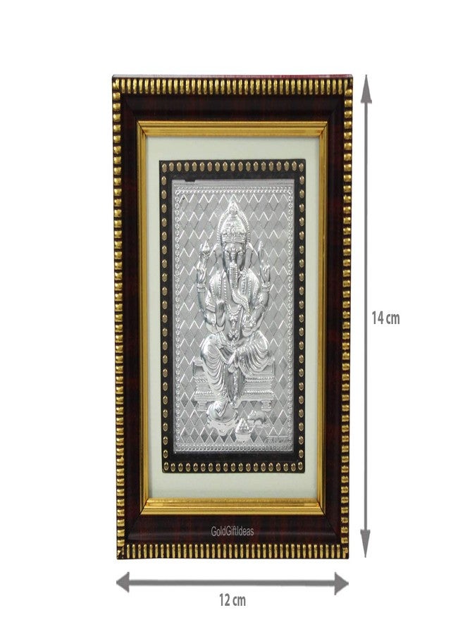 GoldGiftIdeas إطار صور غانيشا لامبودار الفضي من GoldGiftIdeas كهدية، إطار صور خشبي لغانيشا للعبادة، هدايا تذكارية لحفلات الانتقال إلى منزل جديد، تمثال اللورد غانيش للمنزل (14 × 12 سم) - Image 4