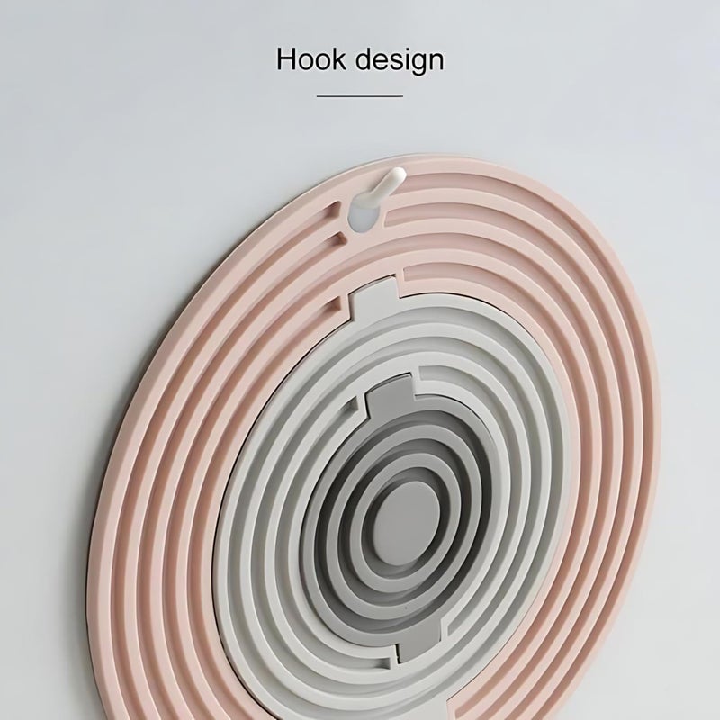 BENCI 3in1 Round Silicone Trivet Mat Drink Coaster Multipurpose for Hot Pots Dishes Bowls Cups Heat Resistant NonSlip Pad Tabletop Protection Pink 2 Set 20 CM - Image 5