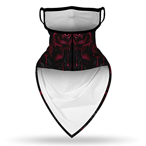 YAYOUREL Halloween Scary Skull Mask Halloween Masks for Adults Skeleton Bandana Neck Gaiter Face Mask Covering Ear Loop Hole Triangle Bandanas for Men Women UV Face Scarf Mask Cover Fishing - Image 5
