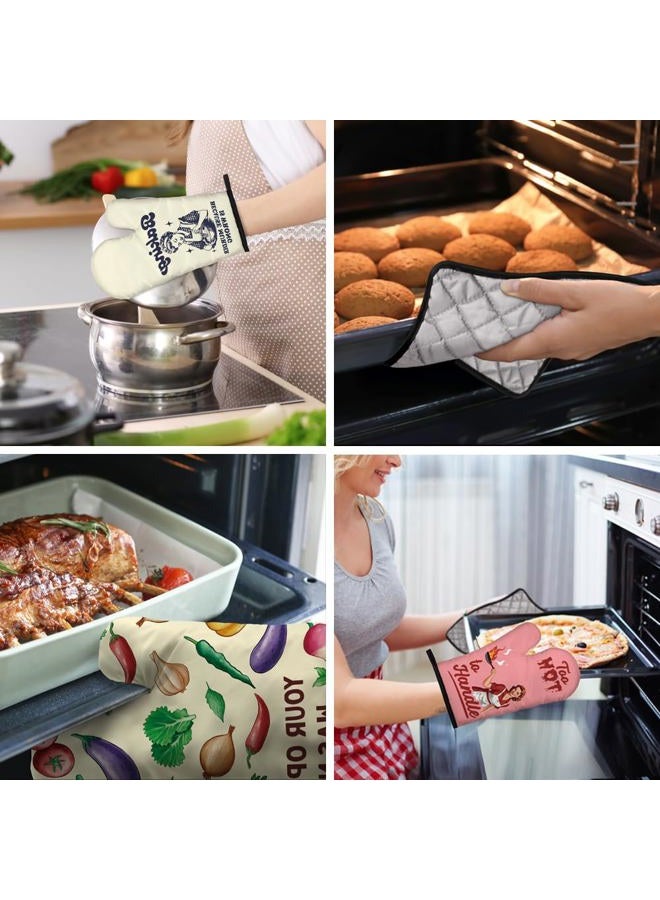 DYJYBMY Baking Because Murder is Wrong Funny Oven Mitts and Pot Holder Set, Humorous Vintage Lady Kitchen Gadgets for Women, Birthday Gifts for Bake Lover Chef, Hostess Gifts for Mom Wife Sister BFF - Image 5
