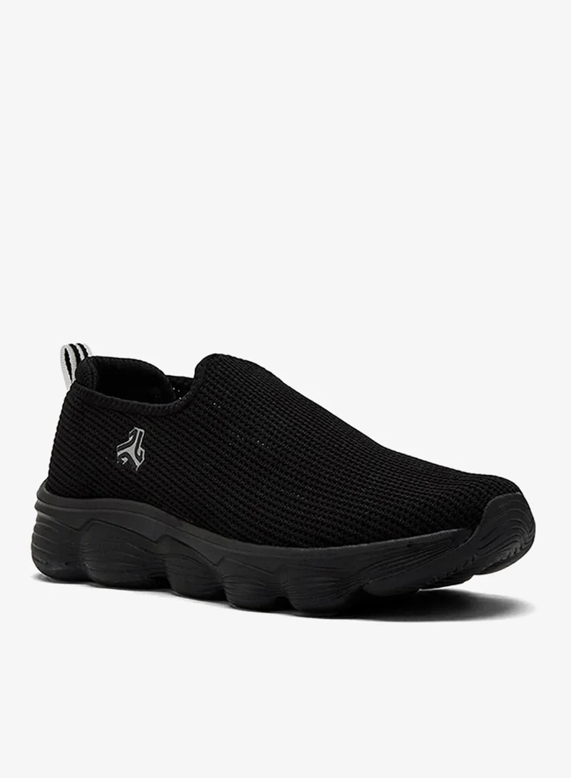 Campus Men Strive Memory Tech Lite Slip-On Walking Shoes-Black