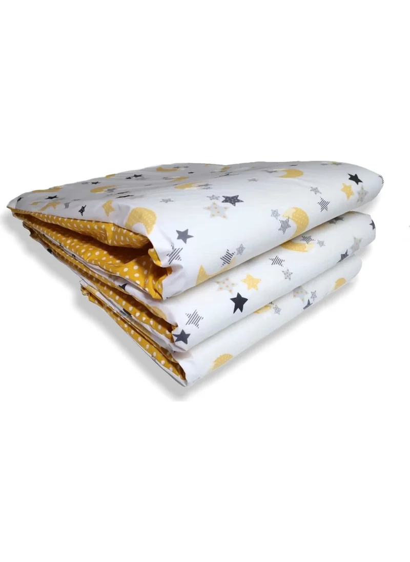 Bebek Özel Crib Side Protection 90X130 Yellow Crescent / Yellow Polka Dot