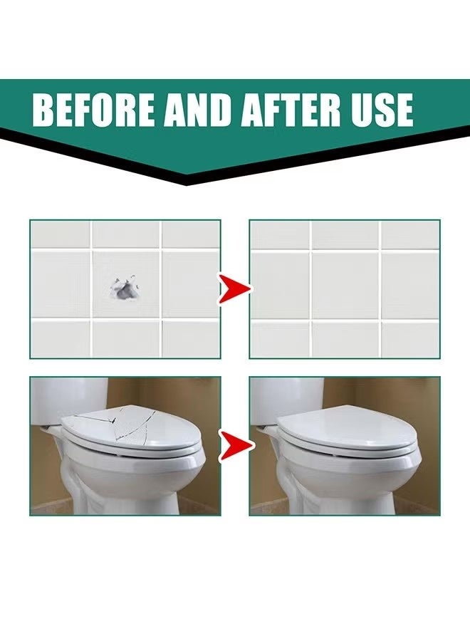 JUE-FISH Ceramic Repair Paste - Water & Leak Resistant Hard - Drywall Repair Paste Set - Marble Glue Set (White) - Image 4