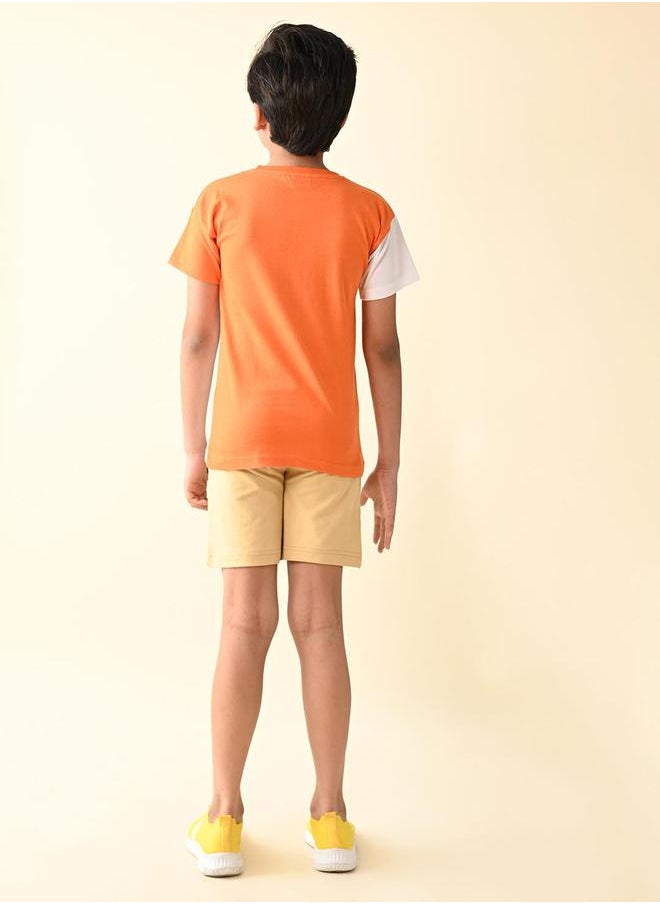 LILPICKS - Color Bock T-shirt and Printed Shorts Set by Styli - Image 1