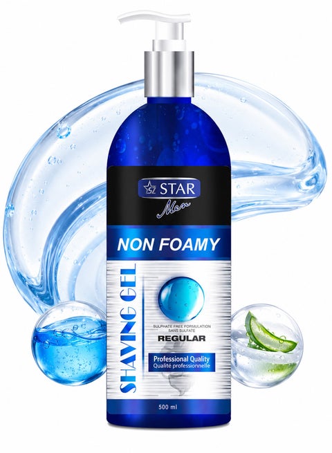 Men’s Non-Foaming Shaving Gel with Aloe Vera & Glycerin (500ml Pump) – Provides Superior Lubrication & Protects against Razor Burn – Foam Shaving Cream for Sensitive Skin