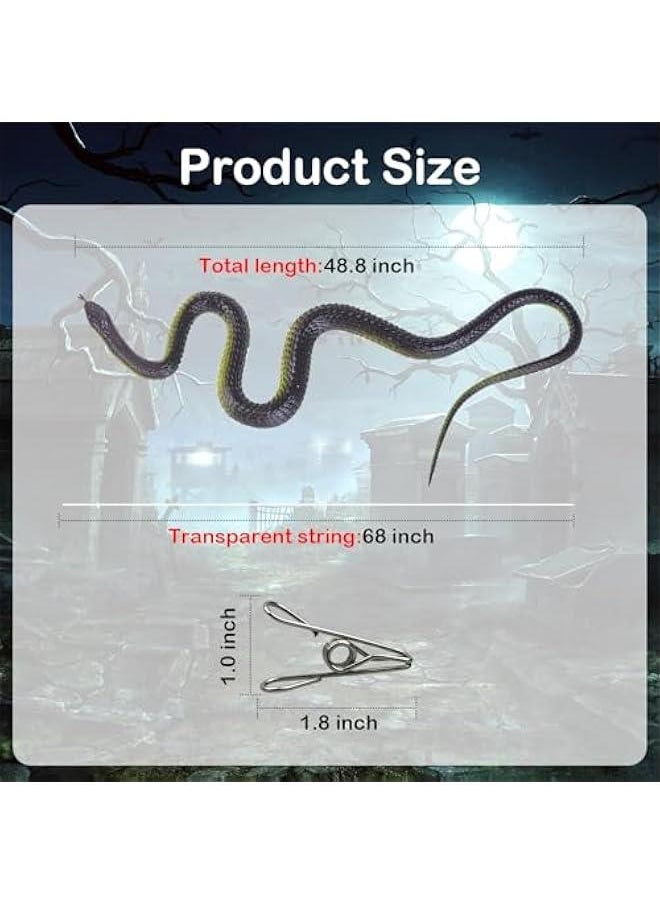 Generic - Snake Prank with String Clip Snake on a String Prank Clip on Snake Prank Realistic Snake Prank for Golf Fake Snake with String and Clip Realistic Rubber Snake Toy for Keep Birds Away - Image 1