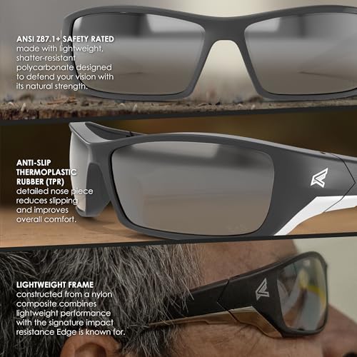 EDGE Reclus ANSI-Rated Safety Glasses - Black Frame/Anti-Reflective Lenses - Image 4