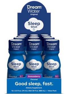 Dream Water Sleep Shot Original GABA, Melatonin, 5-HTP, Snoozeberry, 12 Count each 2.5 fl.oz  - Image 4