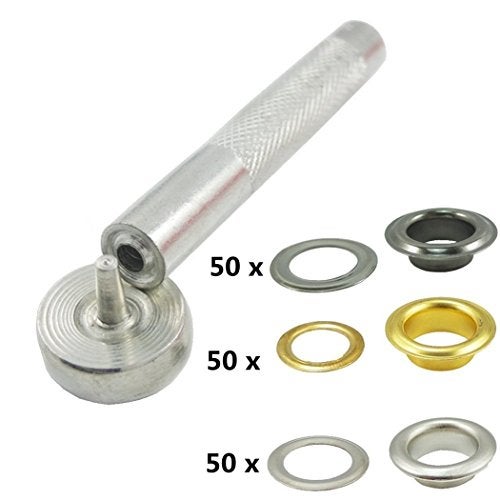 INNETOC 400 Sets 4 Color Brass Grommet Eyelets Kit Tool 6mm 1/4" Inside Diameter with Setting Tool Canvas Clothes Leather Self Backing Tool - Image 2