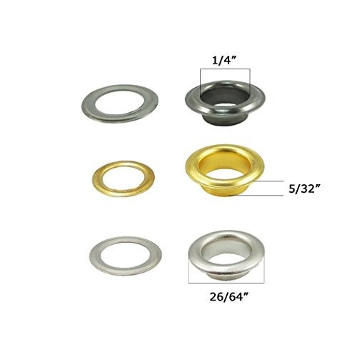 INNETOC 400 Sets 4 Color Brass Grommet Eyelets Kit Tool 6mm 1/4" Inside Diameter with Setting Tool Canvas Clothes Leather Self Backing Tool - Image 3