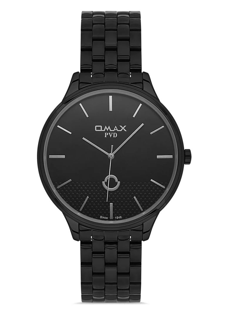 OMAX - Omax Men's Luxury Wrist Watch, Watches for Men, Stainless Watches, Silver Steel Band, Black Dial, Waterproof Watch, 1 Year Warranty - Image 1
