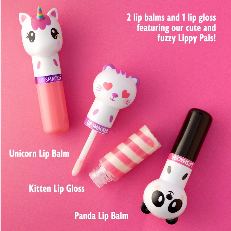 Lip Smacker Lippy Pals, Set of 3 Flavored Moisturizing & Smoothing Soft Shine Lip Balm, Hydrating & Protecting Fun Tasty Flavors ,Cruelty-Free & Vegan - Unicorn, Panda and kitten - Image 3