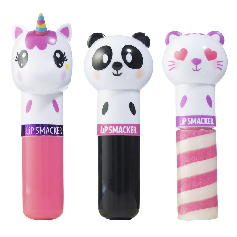 Lip Smacker Lippy Pals, Set of 3 Flavored Moisturizing & Smoothing Soft Shine Lip Balm, Hydrating & Protecting Fun Tasty Flavors ,Cruelty-Free & Vegan - Unicorn, Panda and kitten - Image 1