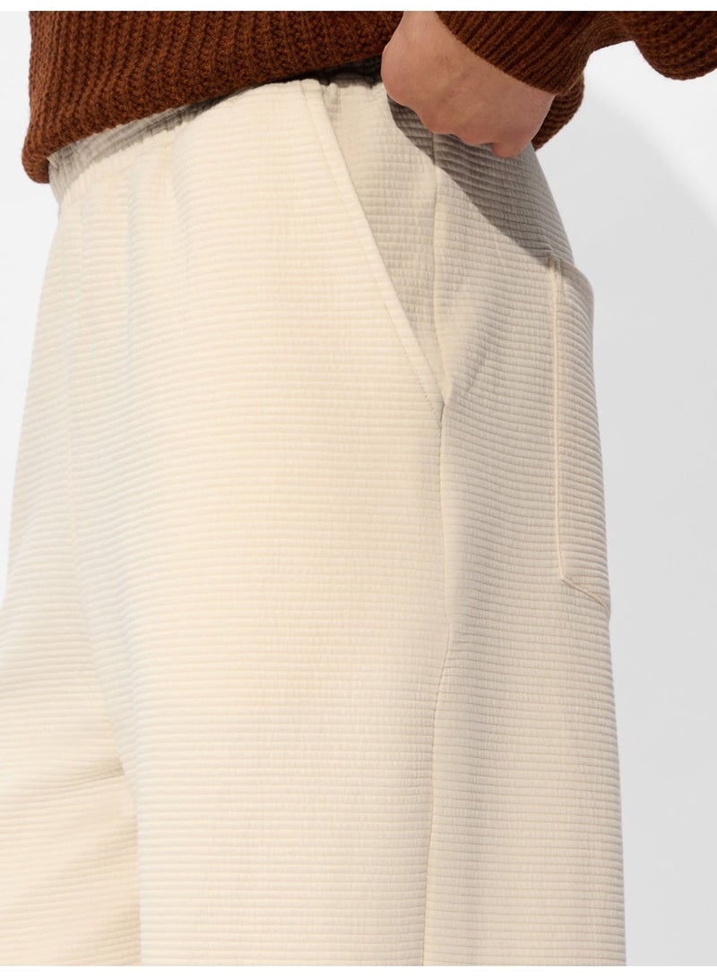 The Souled Store Men Off White Solid Baggy Fit Korean Joggers - Image 2