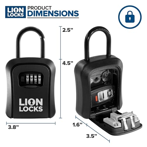 Lion Locks Key Lock Box for Keys with Code (24 Pack) 4 Digit Combination Lockbox for Keys Outdoor, Portable, Waterproof, Realtor Lock Box, Black - Image 4