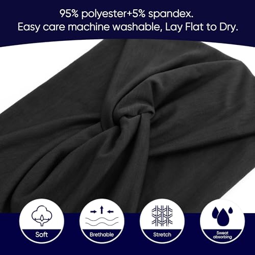 AQOKKA Extra Wide Headbands for Women Large Turban Headband Non Slip Boho Elastic Hairband Hair Twisted Knot Head Bands Accessories - Image 3