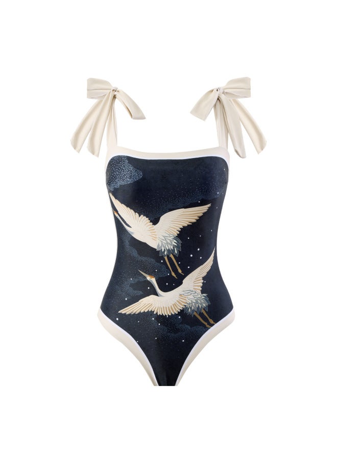 إسكدنيا 2024 European And American Swimsuit Two-piece Holiday Bikini Beach Swimsuit French Retro One-piece Bikini Women-Color:gauze Skirt- - Image 3