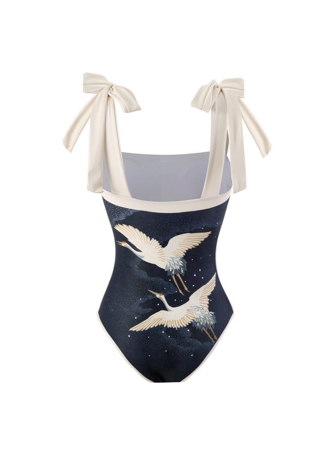 إسكدنيا 2024 European And American Swimsuit Two-piece Holiday Bikini Beach Swimsuit French Retro One-piece Bikini Women-Color:gauze Skirt- - Image 5