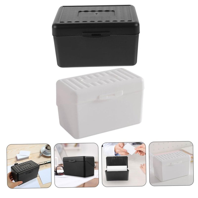 2 Piece Office Card Holder Storage Case Multi Function Box Easy Clean Space Saving - Image 5