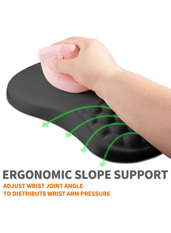 Loquat Ergonomic Joint Wrist Support Mouse Pad, With Memory Foam Pad Massage Convex, Wrist Tube Pain Relief Mouse Pad Gradient Design, Suitable For Wrist Support, 12.2 X9.4 Inches, Black - Image 2