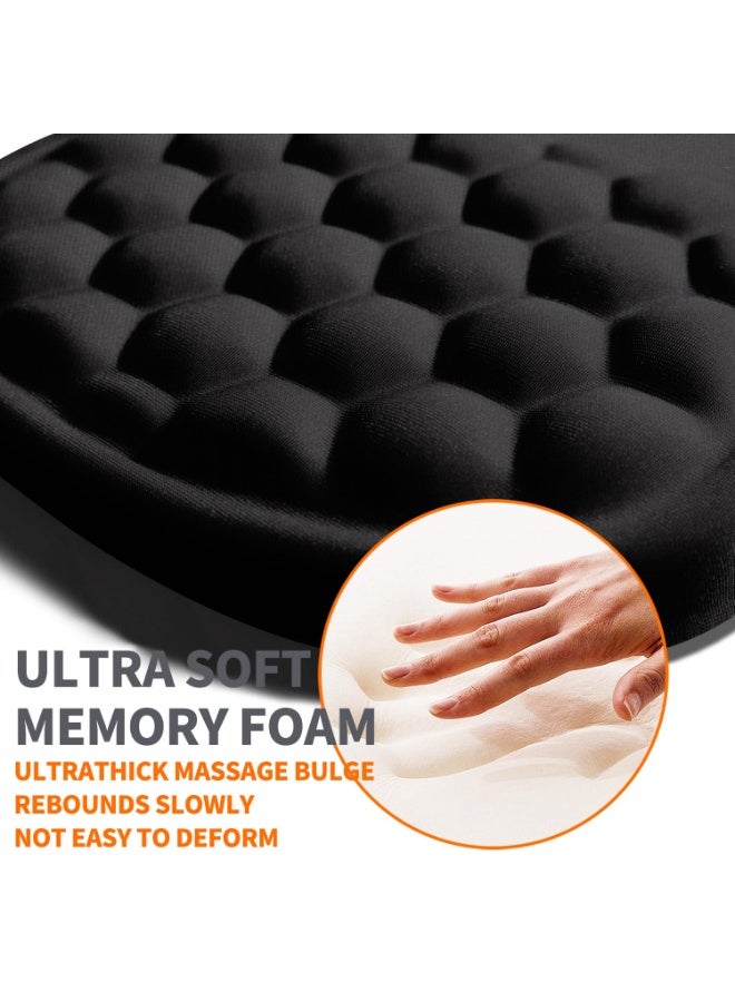 Loquat Ergonomic Joint Wrist Support Mouse Pad, With Memory Foam Pad Massage Convex, Wrist Tube Pain Relief Mouse Pad Gradient Design, Suitable For Wrist Support, 12.2 X9.4 Inches, Black - Image 3