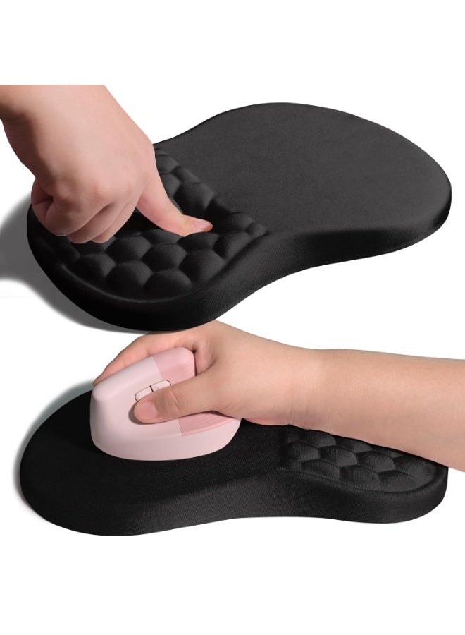 Loquat Ergonomic Joint Wrist Support Mouse Pad, With Memory Foam Pad Massage Convex, Wrist Tube Pain Relief Mouse Pad Gradient Design, Suitable For Wrist Support, 12.2 X9.4 Inches, Black - Image 1