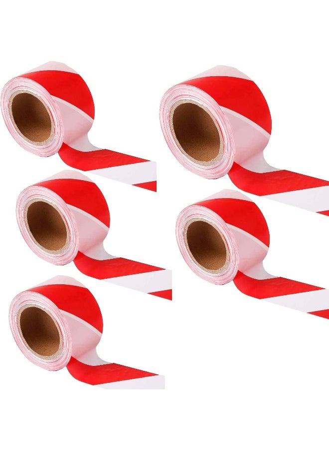 Royal Apex 3ÂX45 Meter Red And White Barricade Caution Hazard Warning Safety Stripe Tape Non-Adhesive For Danger/Hazardous Areas. (Pack Of 5)  - Image 1