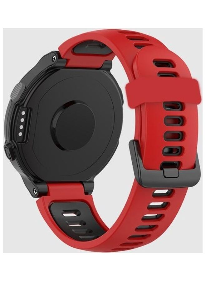 NIBEMINENT Silicone Replacement Strap Watchband For Garmin Forerunner 735 / 235 Red/Black - Image 3