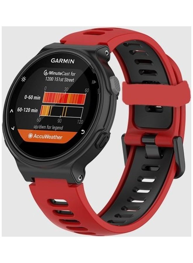 NIBEMINENT Silicone Replacement Strap Watchband For Garmin Forerunner 735 / 235 Red/Black - Image 2