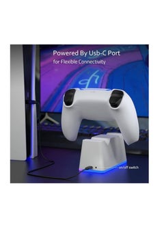 ARNOTEC محطة شحن لوحدة تحكم PS5 بإضاءة RGB، قاعدة شحن سريعة من Yakiter لوحدة تحكم PlayStation 5، مؤشر LED، تصميم قابل للنقر، حماية ذكية آمنة لوحدة تحكم PS5  - Image 4