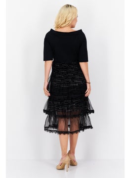 VERO MODA Women Ruffled Midi Dress, Black  - Image 4