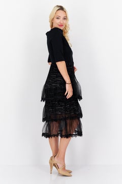 VERO MODA Women Ruffled Midi Dress, Black  - Image 3