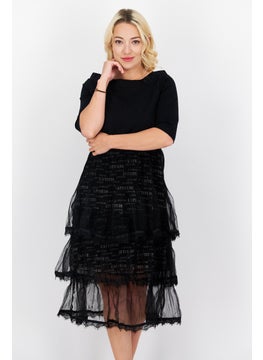 VERO MODA Women Ruffled Midi Dress, Black  - Image 2