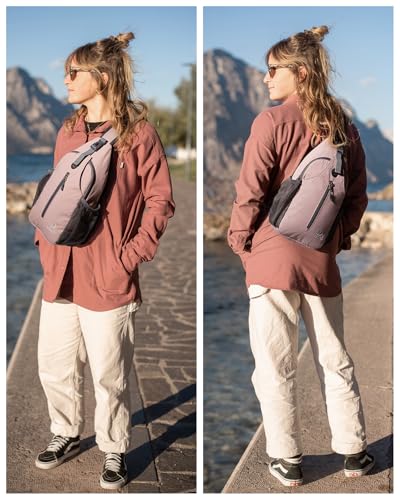 WATERFLY Crossbody Sling Backpack Sling Bag Travel Hiking Chest Bag Daypack (Pink) - Image 2