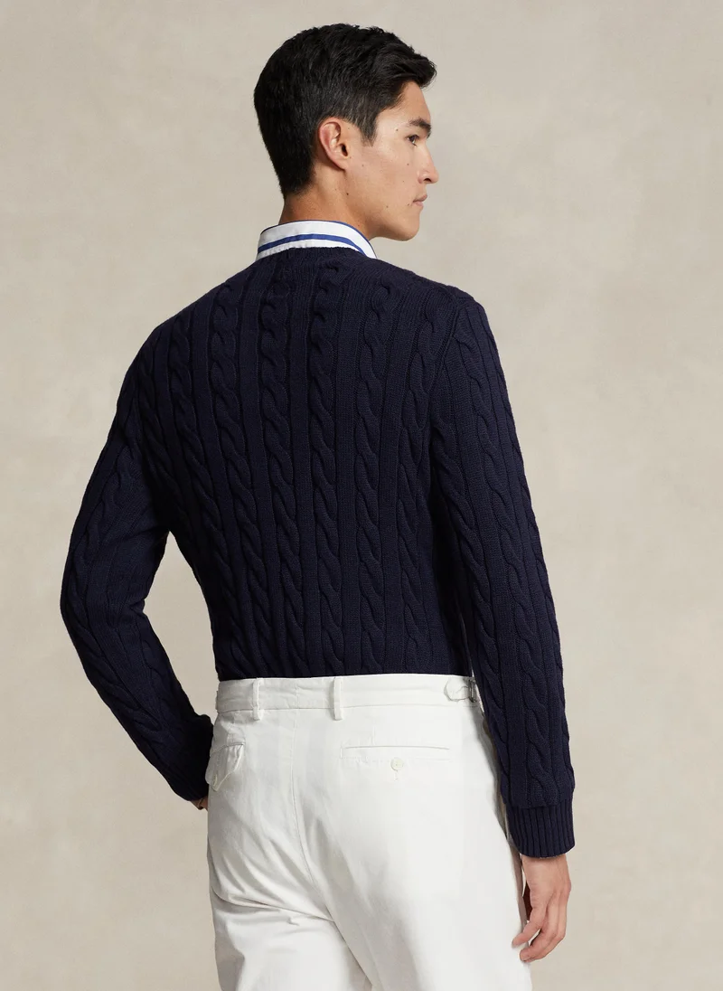 بولو رالف لورين Logo Crew Neck Knitted Sweater