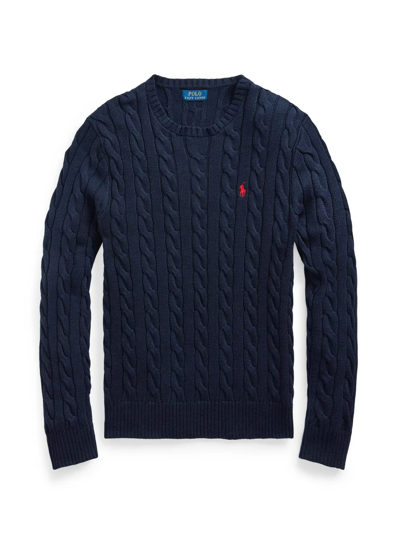 بولو رالف لورين Logo Crew Neck Knitted Sweater