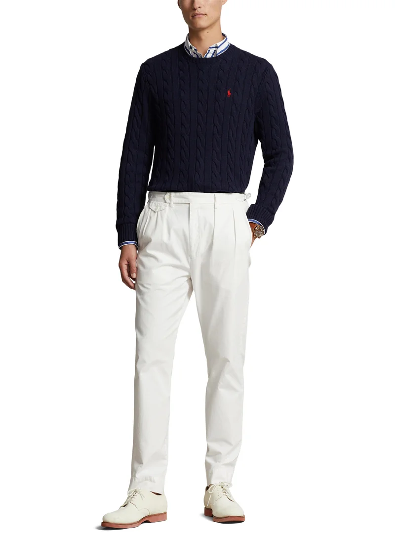 بولو رالف لورين Logo Crew Neck Knitted Sweater