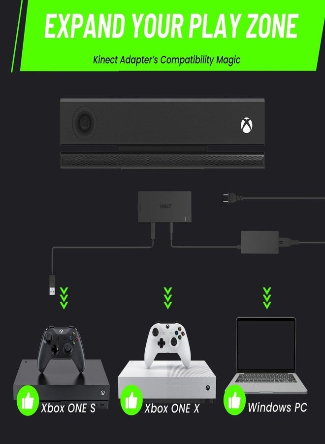 TNP Products TNP Kinect Adapter for Xbox One S/X & Windows PC - Easy to Use, USB 3.0, Includes Power Adapter, AC Power Cable & USB 3.0 Cable - Image 2