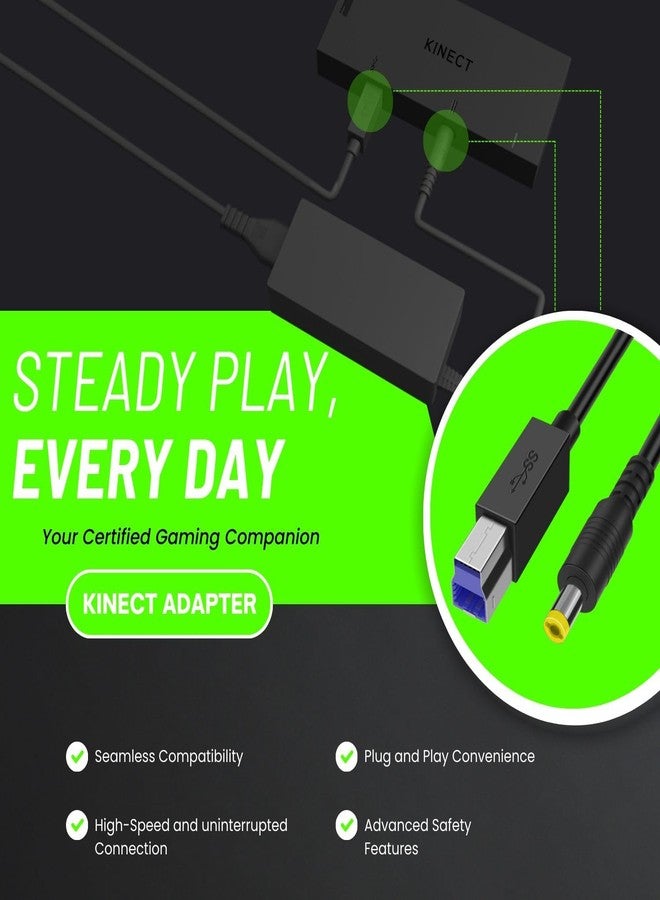 TNP Products TNP Kinect Adapter for Xbox One S/X & Windows PC - Easy to Use, USB 3.0, Includes Power Adapter, AC Power Cable & USB 3.0 Cable - Image 4