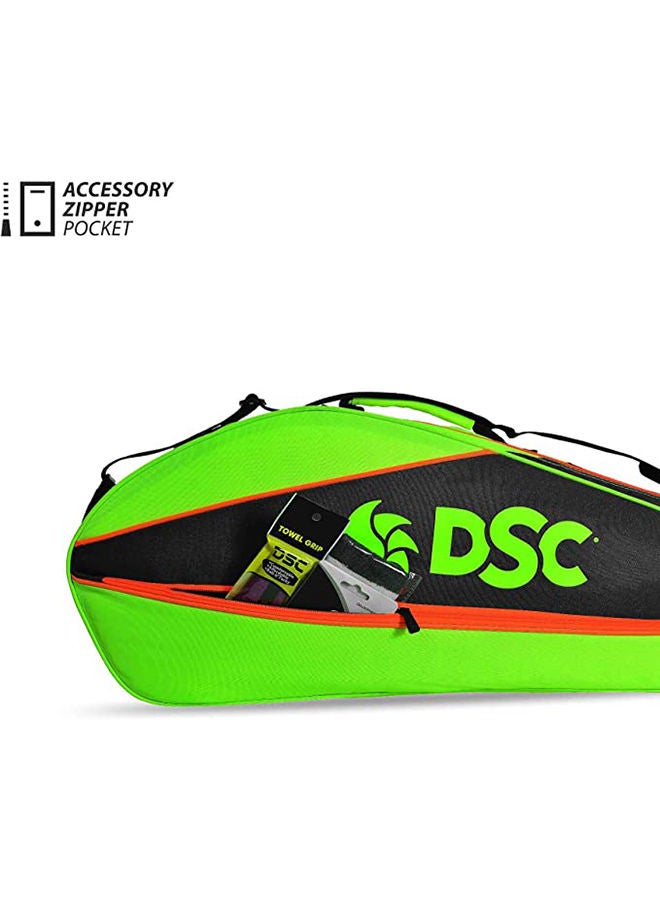 DSC Badminton Kit Bag | Size: Large | Material: Polyester | For Men & Boys | One main compartment | Designed to hold 6 racquets | Various divisions for extra grip, strings, and accessories | Adjustable Shoulder Straps - Image 4